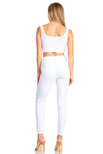Load image into Gallery viewer, BETWEEN US 5B HIGH RISE RAYON WHITE SKINNY JEANS