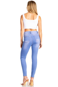 BETWEEN US 1B High Rise Super Soft Blueberry Skinny Jeans
