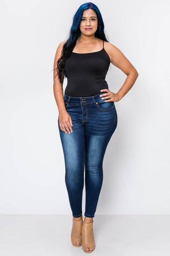 BETWEEN US PLUS SIZE 2B CURVY BUTT LIFTER INDIGO RAYON JEANS