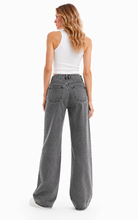 Load image into Gallery viewer, BETWEEN US HIGH RISE DISTRESSED WIDE LEG DENIM JEANS