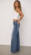 Load image into Gallery viewer, BETWEEN US LOW RISE RHINESTONE WIDE LEG JEANS
