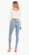 Load image into Gallery viewer, BETWEEN US HIGH RISE RHINESTONE SKINNY JEANS