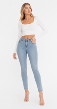 Load image into Gallery viewer, BETWEEN US HIGH RISE RHINESTONE SKINNY JEANS