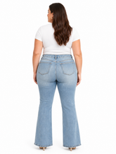 Load image into Gallery viewer, BETWEEN US PLUS High Rise MD BLUE Flare Jeans