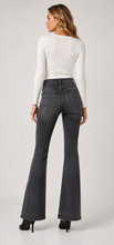 Load image into Gallery viewer, BEYOND US WOMEN HIGH RISE DK GREY WASHED FLARE JEANS