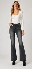 Load image into Gallery viewer, BEYOND US WOMEN HIGH RISE DK GREY WASHED FLARE JEANS