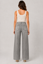 Load image into Gallery viewer, BEYOND US WOMEN HIGH RISE WASHED GREY WIDE LEG DENIM JEANS