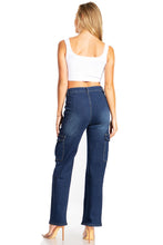 Load image into Gallery viewer, BETWEEN US PLUS SIZE HIGH RISE STRAIGHT JEANS WITH SIDE CARGO POCKETS