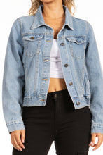 Load image into Gallery viewer, BETWEEN US PLUS JUNIOR DENIM JACKET WITH ELASTIC WAISTBAND