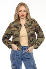 Load image into Gallery viewer, BETWEEN US Camo Denim Jacket with Front Flap Pockets