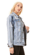 Load image into Gallery viewer, BETWEEN US PLUS SIZE DESTRUCTED MINERAL WASH DENIM JACKET