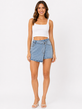 Load image into Gallery viewer, BEYOND US Woman Medium Wash High Rise Denim Skort