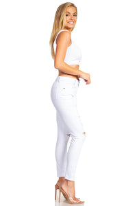 BETWEEN US 1B HIGH RISE DESTRUCTED SKINNY JEANS
