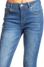 Load image into Gallery viewer, BETWEEN US PLUS SIZE 1B HIGH RISE ROLLED CUF DESTRUCTED SKINNY JEANS