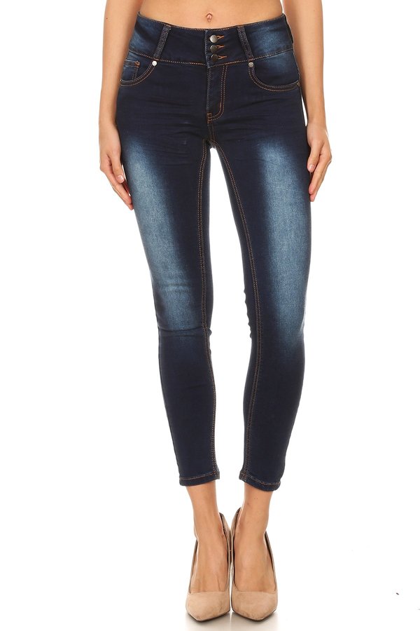 BETWEEN US 3B HIGH RISE RAYON SKINNY JEANS