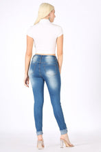 Load image into Gallery viewer, Between us Plus Size Rayon Super Soft Rip Cuffed Jeans