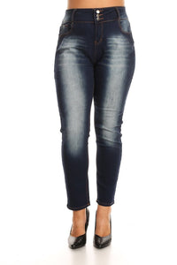 BETWEEN US PLUS SIZE 3B HIGH RISE RAYON SKINNY JEANS