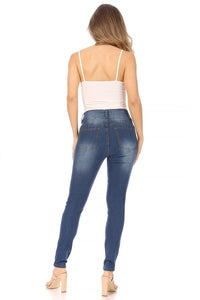 BETWEEN US PLUS SIZE 3B HIGH RISE DESTRUCTED SKINNY JEANS
