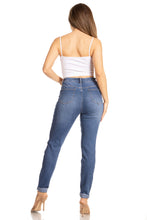 Load image into Gallery viewer, BETWEEN US PLUS SIZE HIGH RISE DESTRUCTED ROLLED CUFF VINTAGE DENIM JEANS