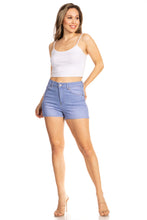 Load image into Gallery viewer, BETWEEN US HIGH RISE BLUEBERRY SUPER SOFT DENIM SHORTS