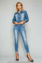 Load image into Gallery viewer, BETWEEN US MD Blue Cropped Basic Denim Jacket