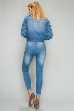 Load image into Gallery viewer, BETWEEN US MD Blue Cropped Basic Denim Jacket