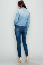 Load image into Gallery viewer, Between Us Light Blue Cropped Basic Denim Jacket
